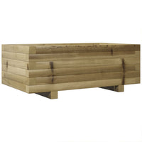 Vassoio per fioriera aiuola rialzata piante fiori terrazza giardino 70 x 40 x 26,5 cm legno di pino impregnato marrone 02_0037773