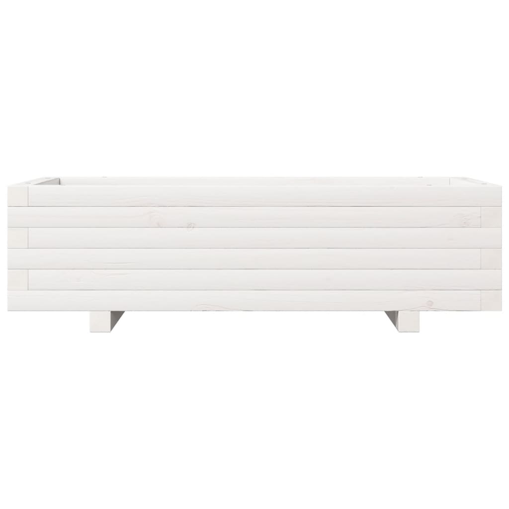 Fioriera da Giardino Bianca 90x40x26,5cm Legno Massello di Pino 847334