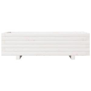 Fioriera da Giardino Bianca 90x40x26,5cm Legno Massello di Pino 847334