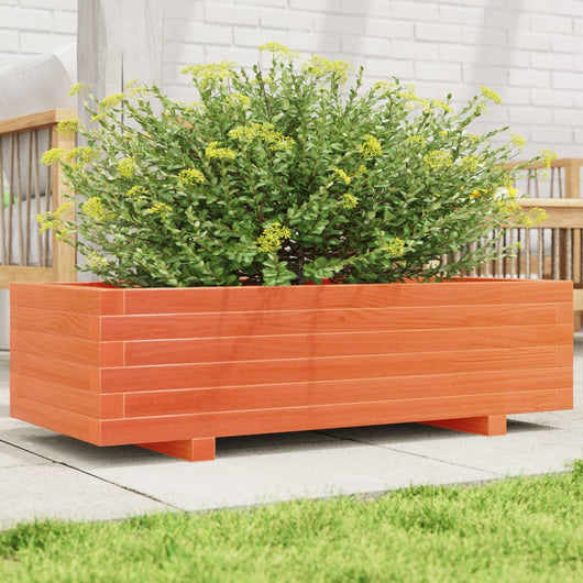 Fioriera Giardino-Vaso da Esterno-Contenitore per Piante Marrone Cera 90x40x26,5cm Legno Massello Pino