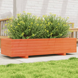Fioriera Giardino-Vaso da Esterno-Contenitore per Piante Marrone Cera 110x40x26,5 cm in Legno di Pino