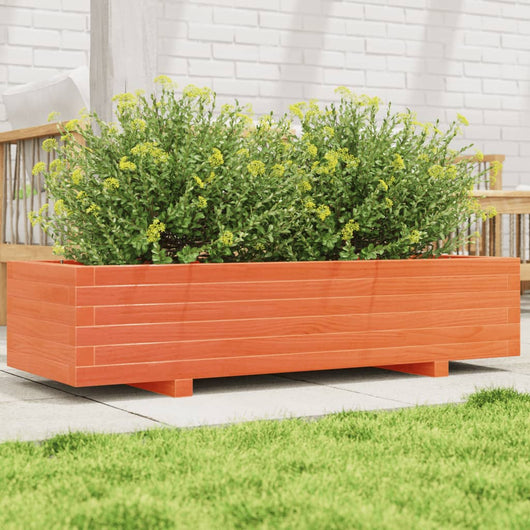 vidaXL Fioriera Giardino Marrone Cera 110x40x26,5 cm in Legno di Pino