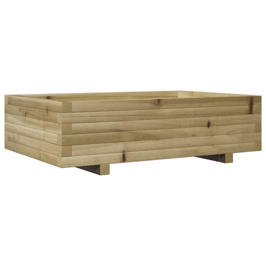 Vassoio per fioriera aiuola rialzata piante fiori terrazza giardino 90 x 60 x 26,5 cm legno di pino impregnato marrone 02_0038011