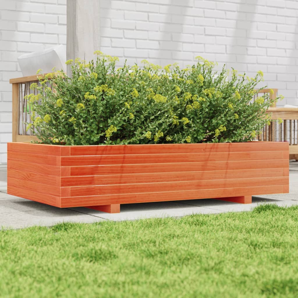Fioriera Giardino-Vaso da Esterno-Contenitore per Piante Marrone Cera 110x60x26,5 cm Legno di Pino