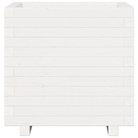 Vassoio per fioriera aiuola rialzata piante fiori terrazza giardino 50 x 50 x 49,5 cm legno di pino massiccio bianco 02_0037647