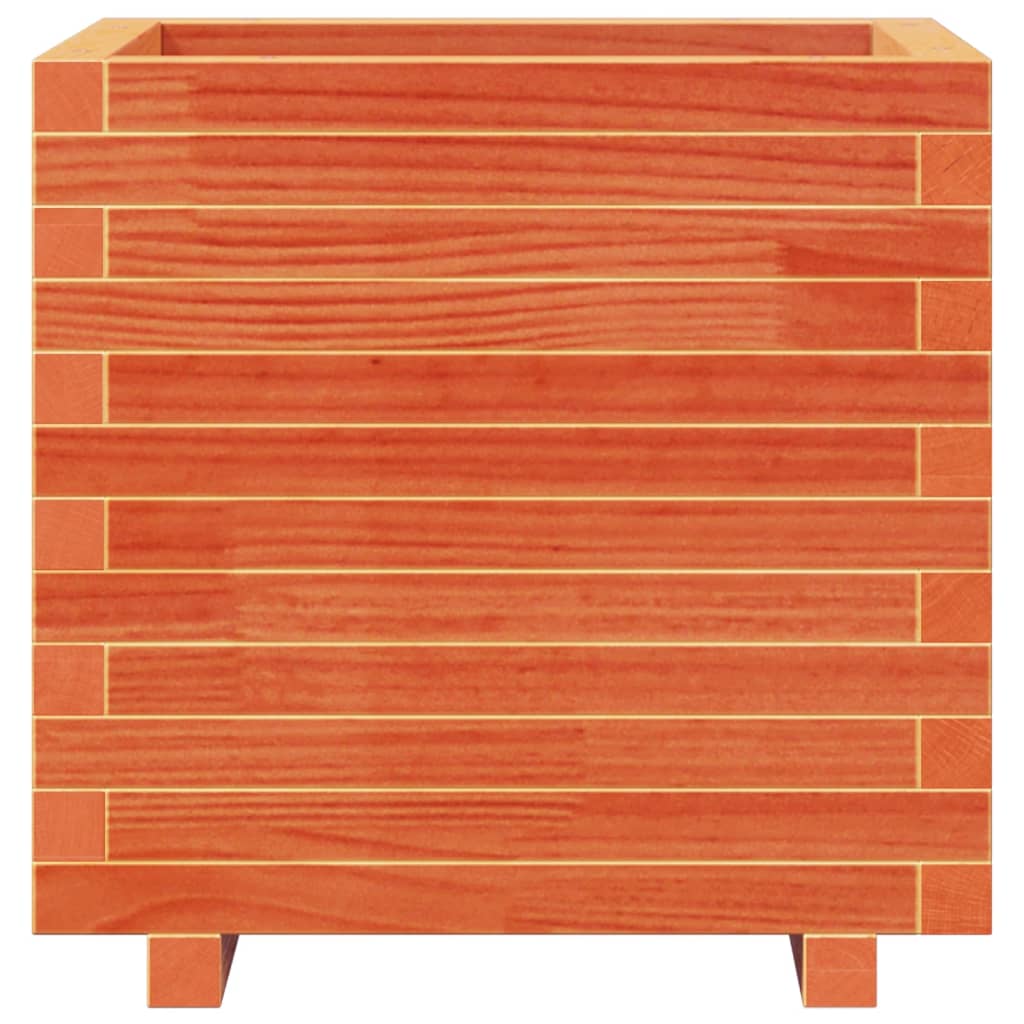 Vassoio per fioriera aiuola rialzata piante fiori terrazza giardino cera 50 x 50 x 49,5 cm legno di pino massiccio marrone 02_0038461
