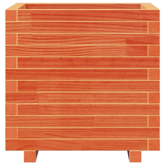 Vassoio per fioriera aiuola rialzata piante fiori terrazza giardino cera 50 x 50 x 49,5 cm legno di pino massiccio marrone 02_0038461