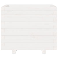 Fioriera da Giardino Bianca 60x60x49,5cm Legno Massello di Pino 847359