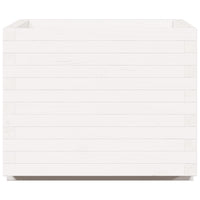 Fioriera da Giardino Bianca 60x60x49,5cm Legno Massello di Pino 847359