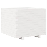 Fioriera da Giardino Bianca 60x60x49,5cm Legno Massello di Pino 847359