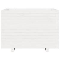 Fioriera da Giardino Bianca 70x70x49,5cm Legno Massello di Pino