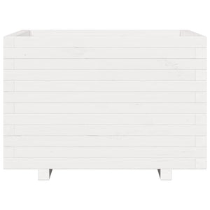 Fioriera da Giardino Bianca 70x70x49,5cm Legno Massello di Pino