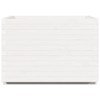 Fioriera da Giardino Bianca 70x70x49,5cm Legno Massello di Pino