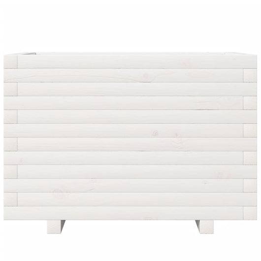 Vassoio per fioriera aiuola rialzata piante fiori terrazza giardino 70 x 40 x 49,5 cm legno di pino massiccio bianco 02_0037789