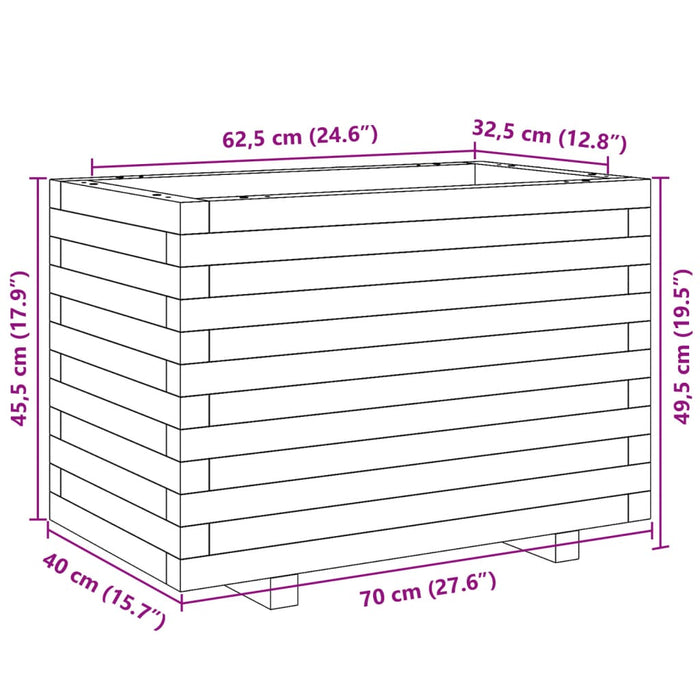 Fioriera da Giardino 70x40x49,5 cm in Legno di Pino Impregnato 847372