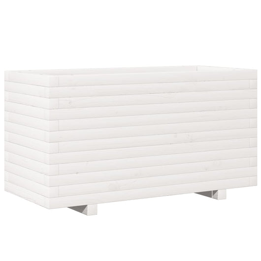 Vassoio per fioriera aiuola rialzata piante fiori terrazza giardino 90 x 40 x 49,5 cm legno di pino massiccio bianco 02_0037987