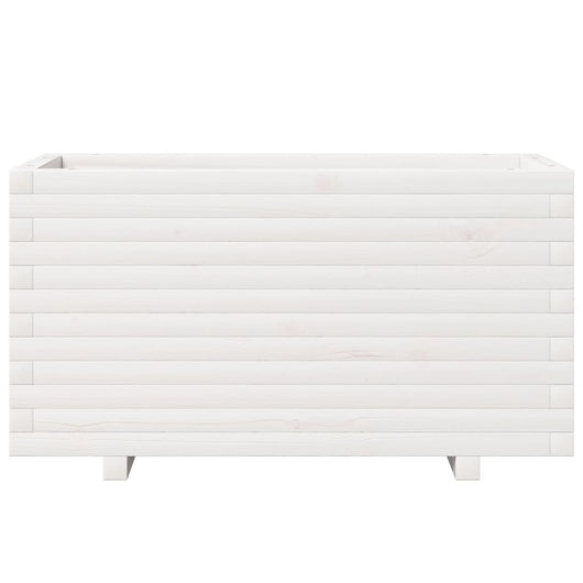 Vassoio per fioriera aiuola rialzata piante fiori terrazza giardino 90 x 40 x 49,5 cm legno di pino massiccio bianco 02_0037987