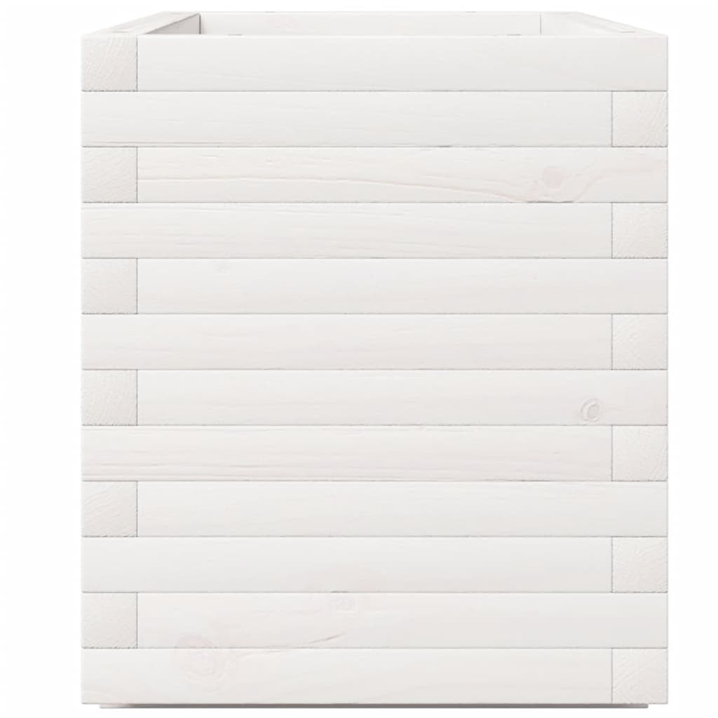 Vassoio per fioriera aiuola rialzata piante fiori terrazza giardino 90 x 40 x 49,5 cm legno di pino massiccio bianco 02_0037987