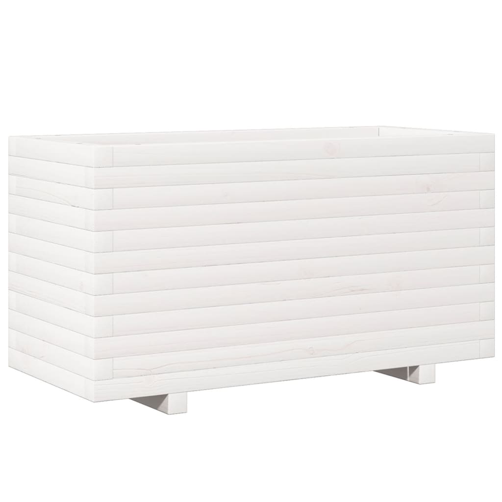 Vassoio per fioriera aiuola rialzata piante fiori terrazza giardino 90 x 40 x 49,5 cm legno di pino massiccio bianco 02_0037987