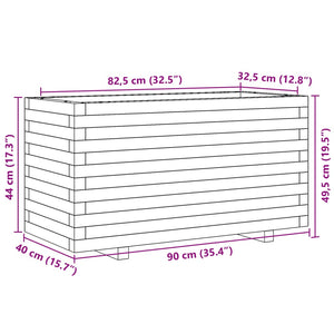 vidaXL Fioriera da Giardino 90x40x49,5 cm in Legno di Pino Impregnato