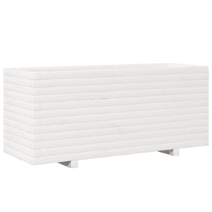 Fioriera da Giardino Bianca 110x40x49,5 cm Legno Massello Pino 847379