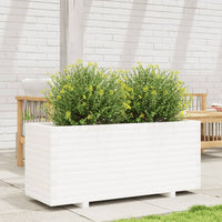 Fioriera da Giardino Bianca 110x40x49,5 cm Legno Massello Pino 847379