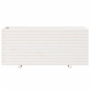 Fioriera da Giardino Bianca 110x40x49,5 cm Legno Massello Pino 847379
