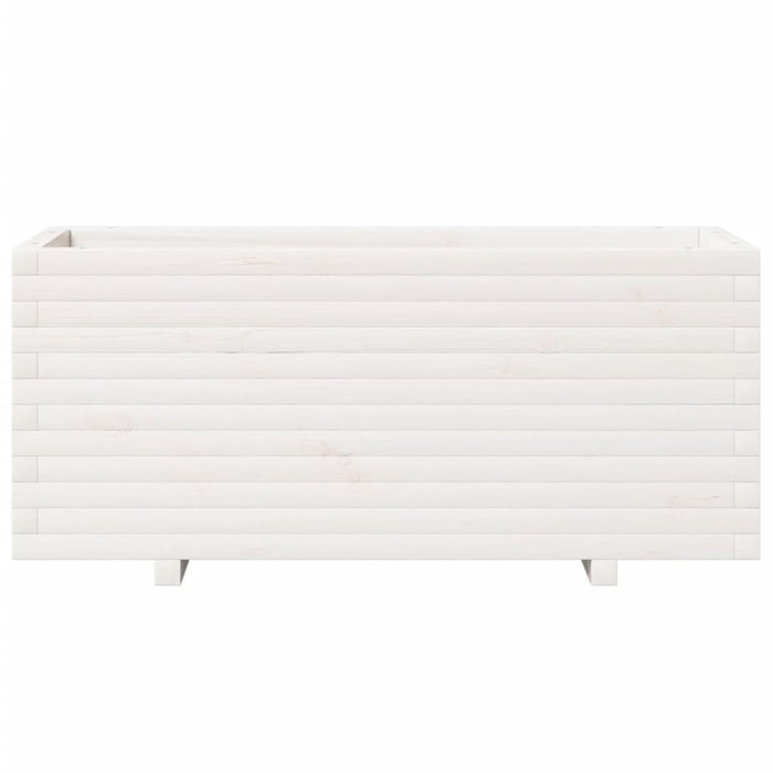 Fioriera da Giardino Bianca 110x40x49,5 cm Legno Massello Pino 847379