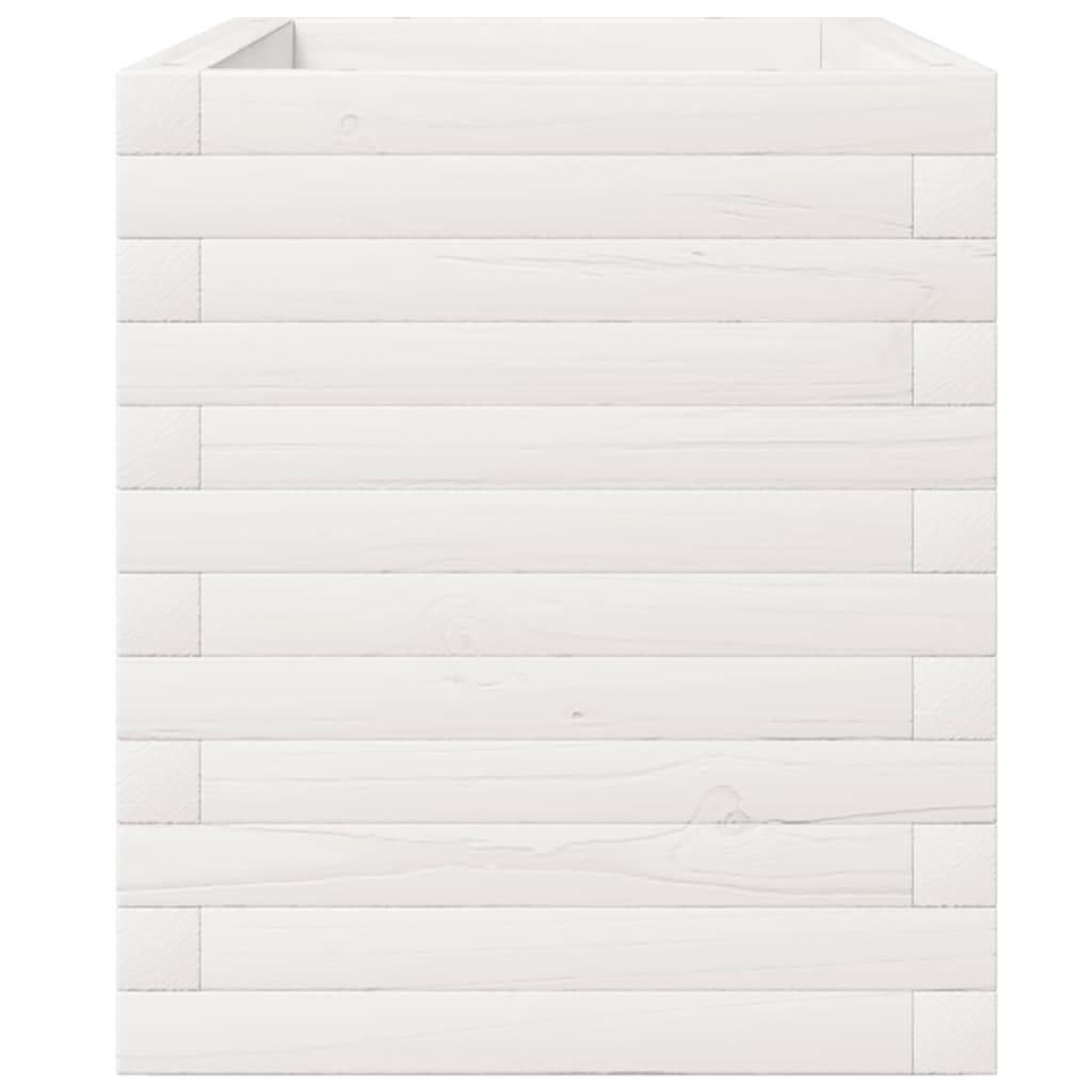 Fioriera da Giardino Bianca 110x40x49,5 cm Legno Massello Pino 847379