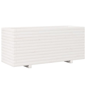 Fioriera da Giardino Bianca 110x40x49,5 cm Legno Massello Pino 847379