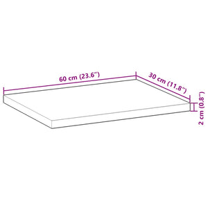 vidaXL Piano per Tavolo 60x30x2 cm Rettangolare Legno Massello Acacia