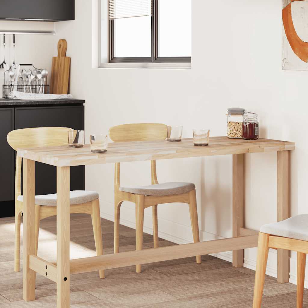 Piano Tavolo Rettangolare 140x60x4 cm Legno Massello di Acacia 4008793