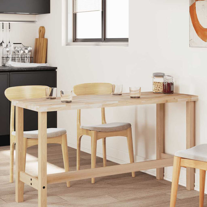 Piano Tavolo Rettangolare 140x60x4 cm Legno Massello di Acacia 4008793