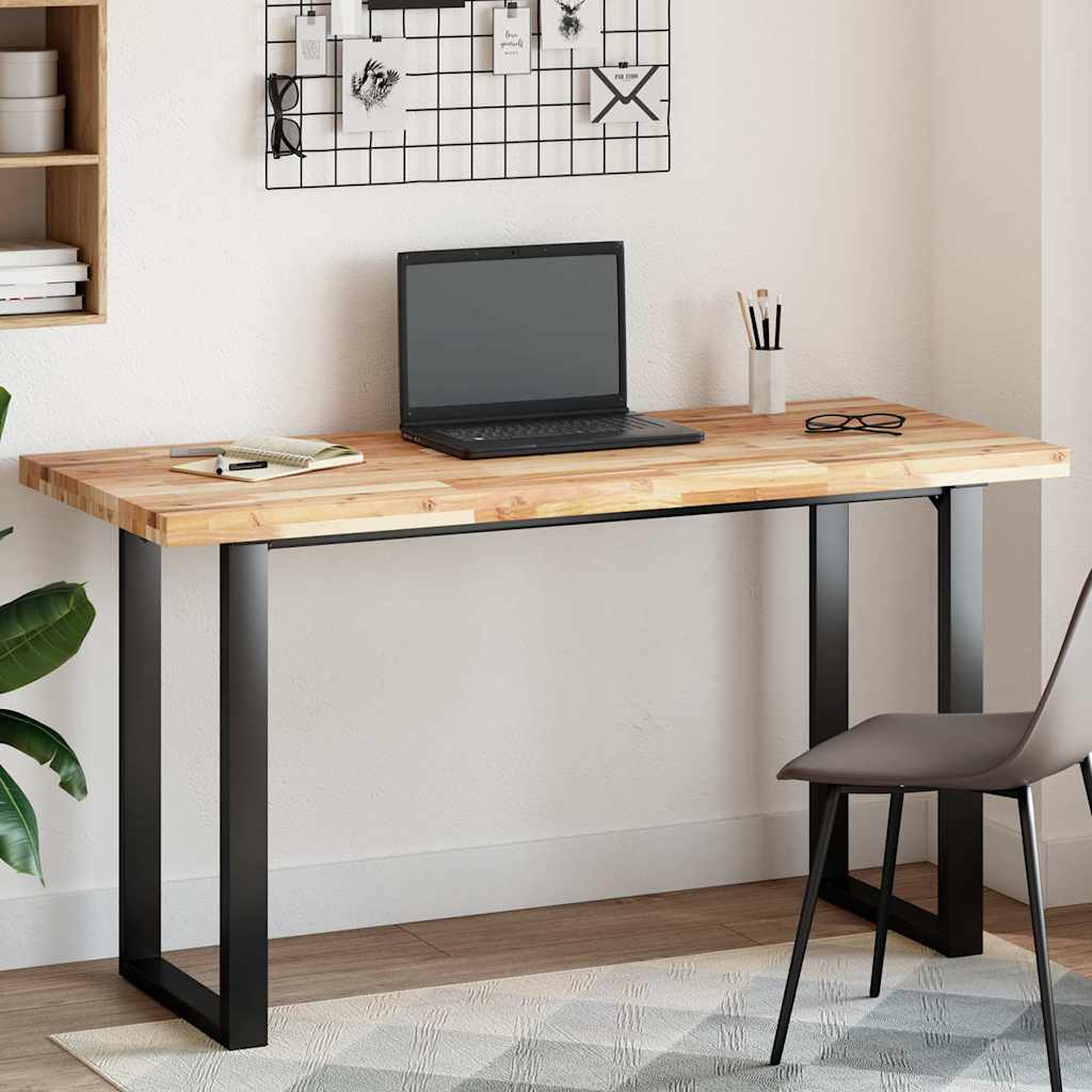 Piano Tavolo Rettangolare 140x60x4 cm Legno Massello di Acacia 4008793