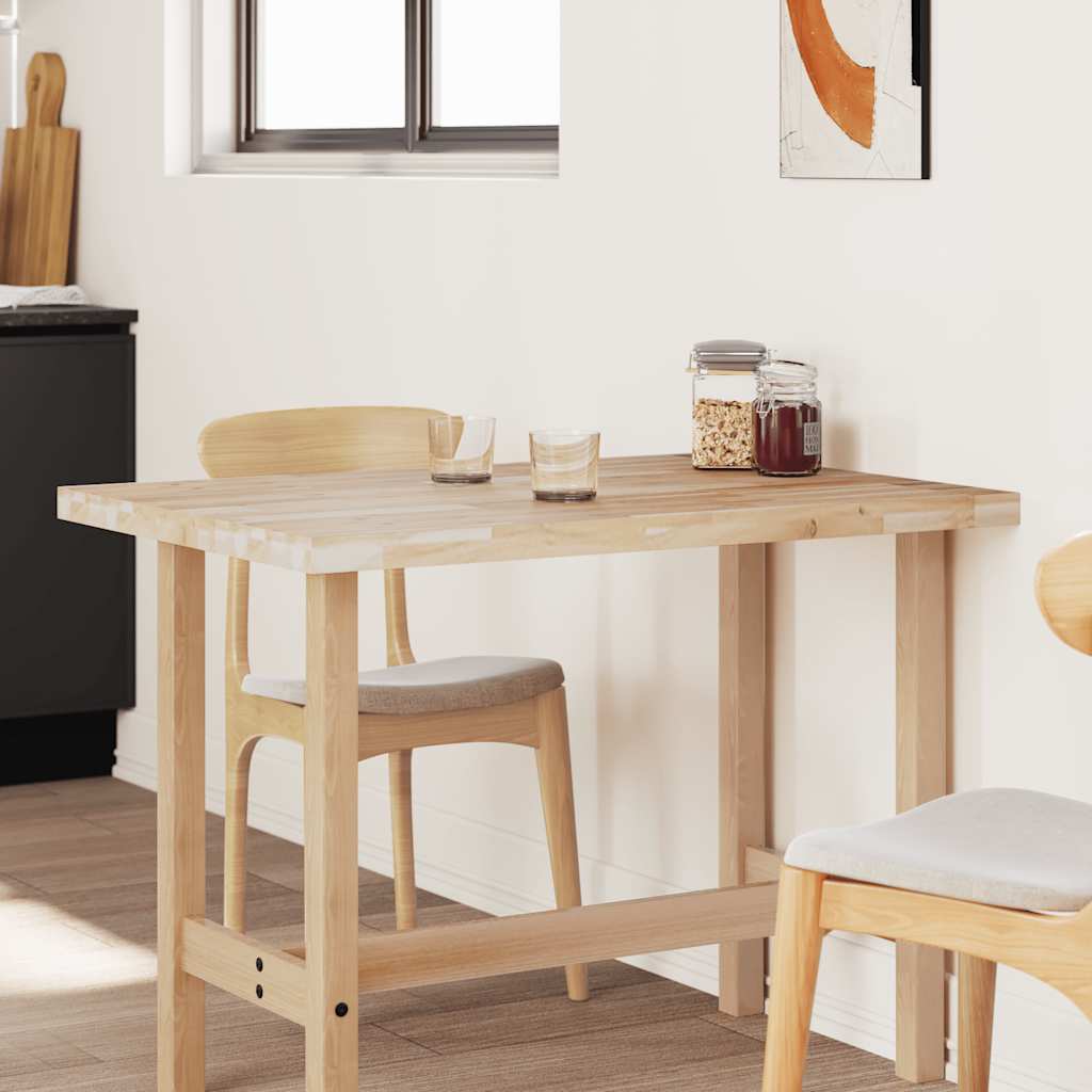 Piano Tavolo Rettangolare 120x70x4cm Legno Massello di Acacia 4008796