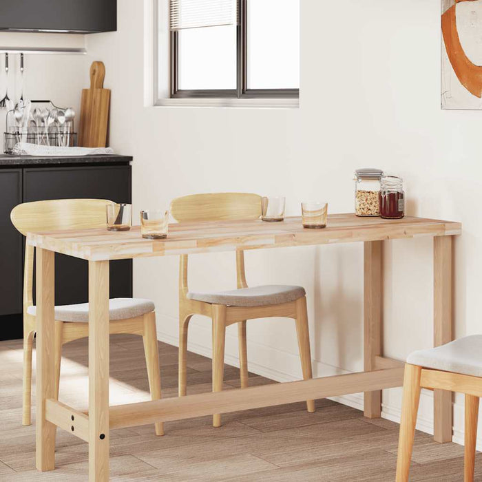 Piano Tavolo Rettangolare 140x60x4 cm Legno Massello di Acacia 4008861