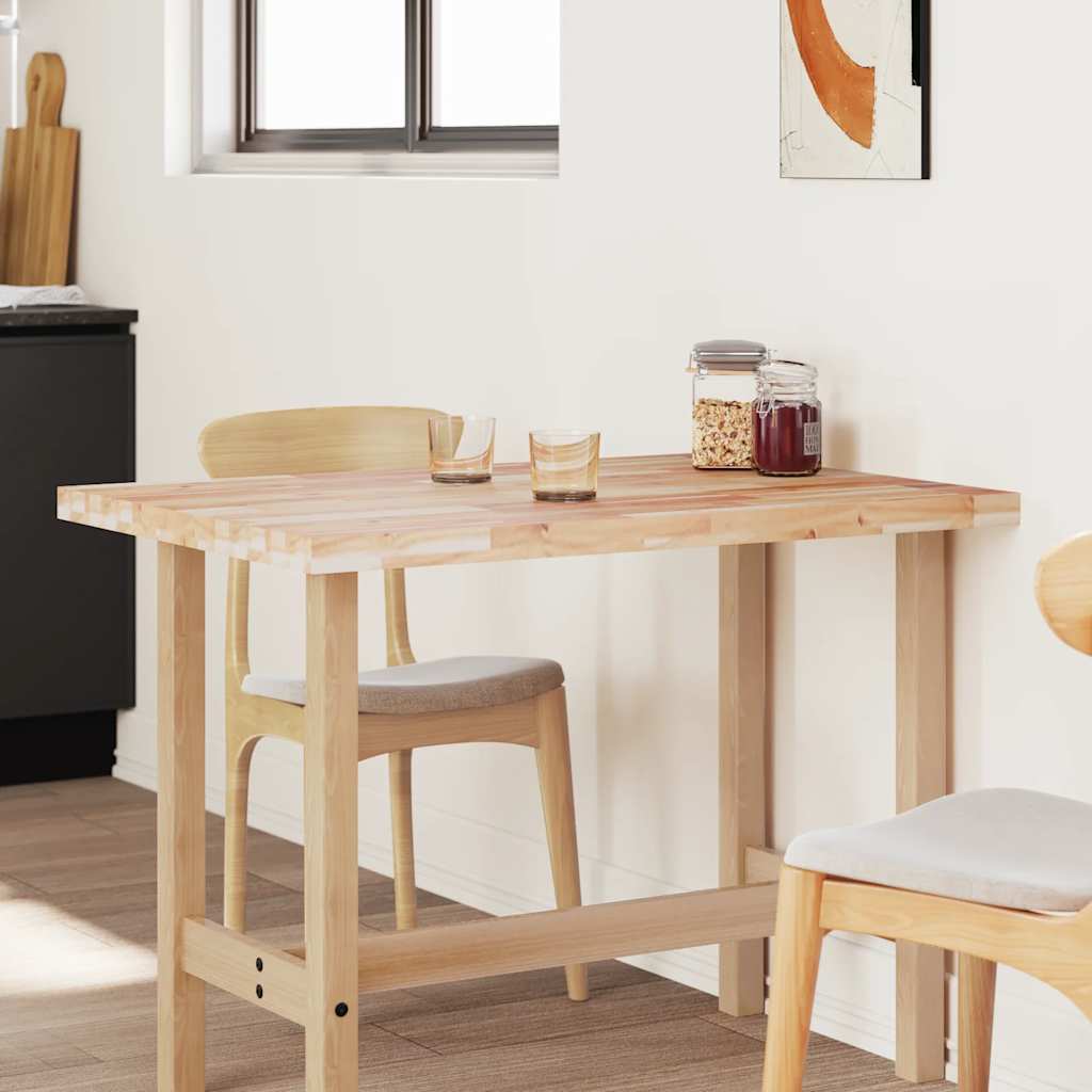 Piano Tavolo Rettangolare 100x70x4cm Legno Massello di Acacia 4008863