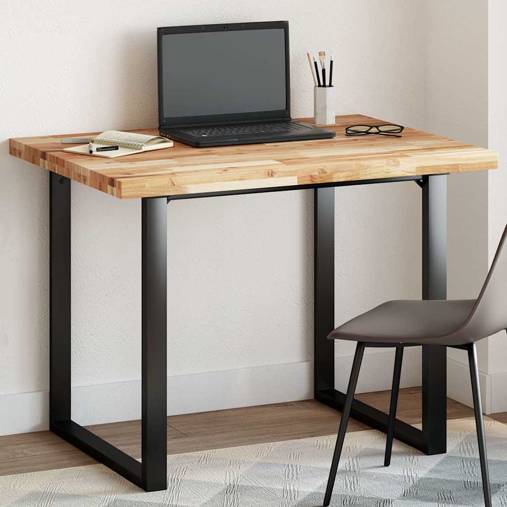 Piano Tavolo Rettangolare 100x80x4cm Legno Massello di Acacia 4008865