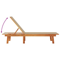 vidaXL Lettino Prendisole Tortora Legno Massello di Acacia e Textilene