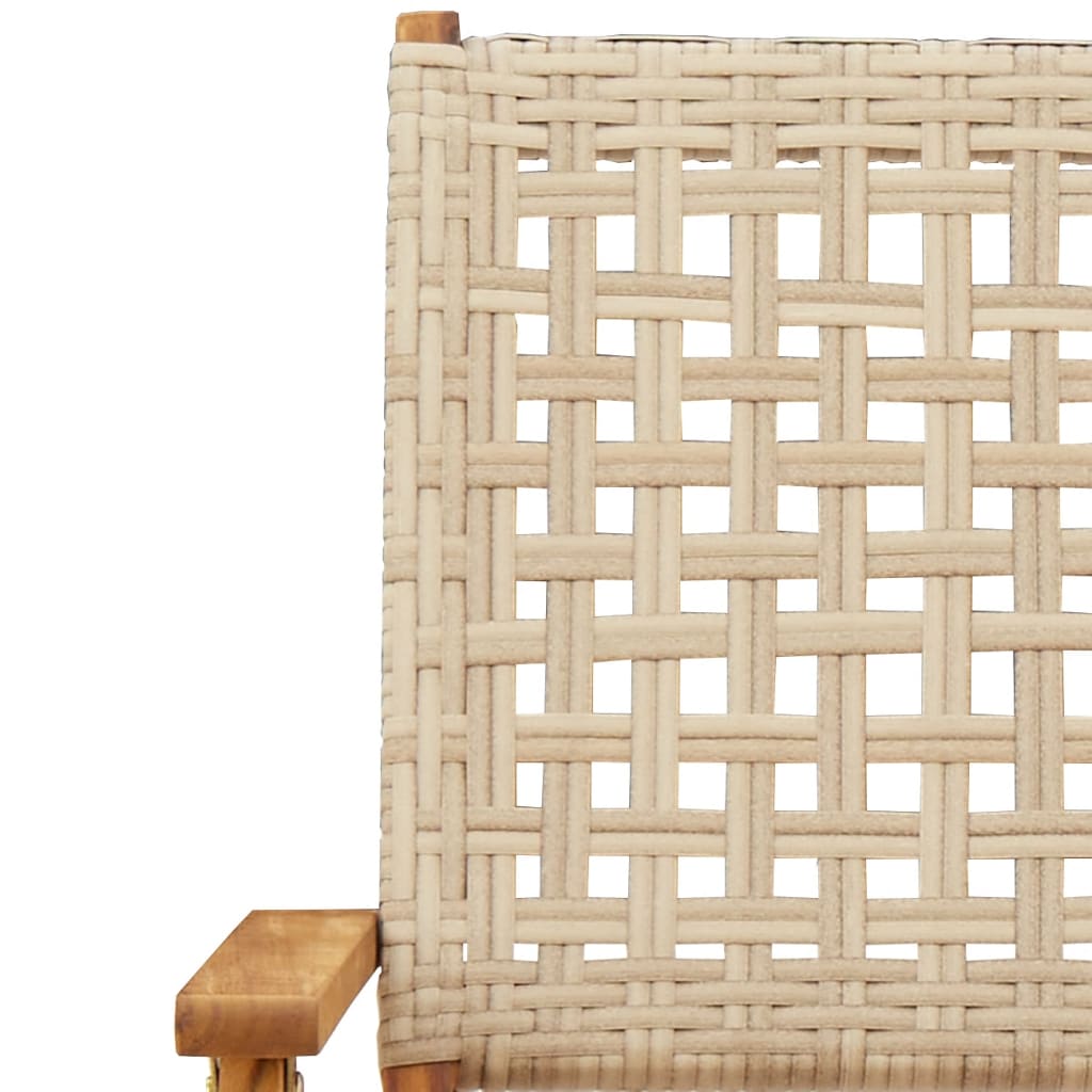 Set Pranzo da Giardino 5 pz Beige Polyrattan e Legno Massello 3281696
