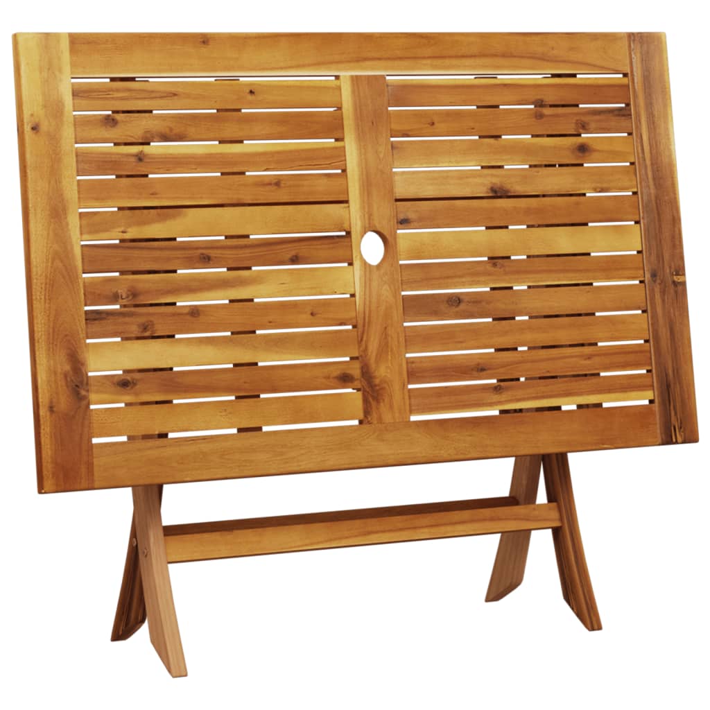 Set Pranzo da Giardino 5 pz Foglie in Tessuto e Legno Massello 3281704