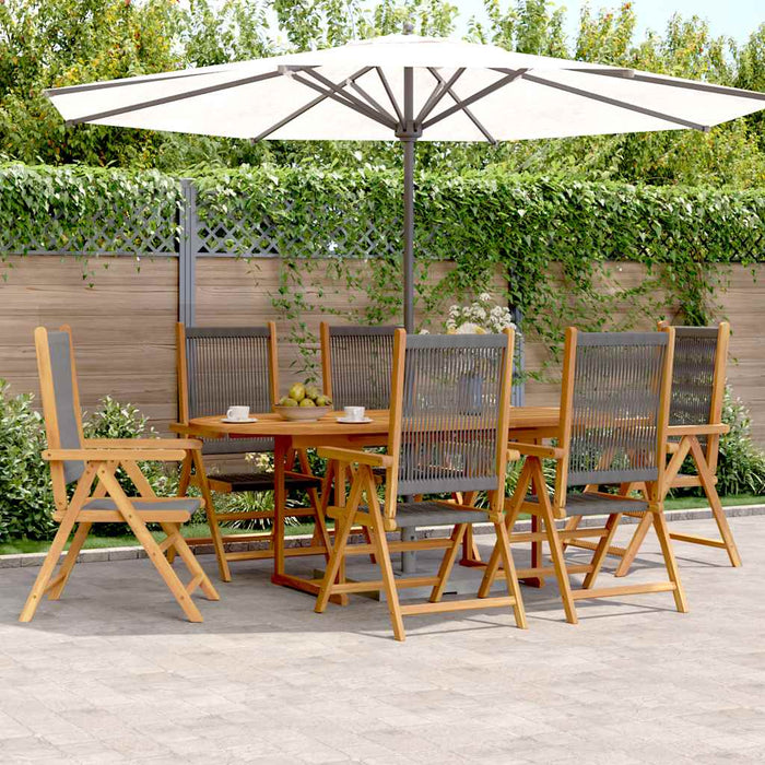 Set da Pranzo da Giardino 7 pz Polipropilene e Legno Massello 3281722