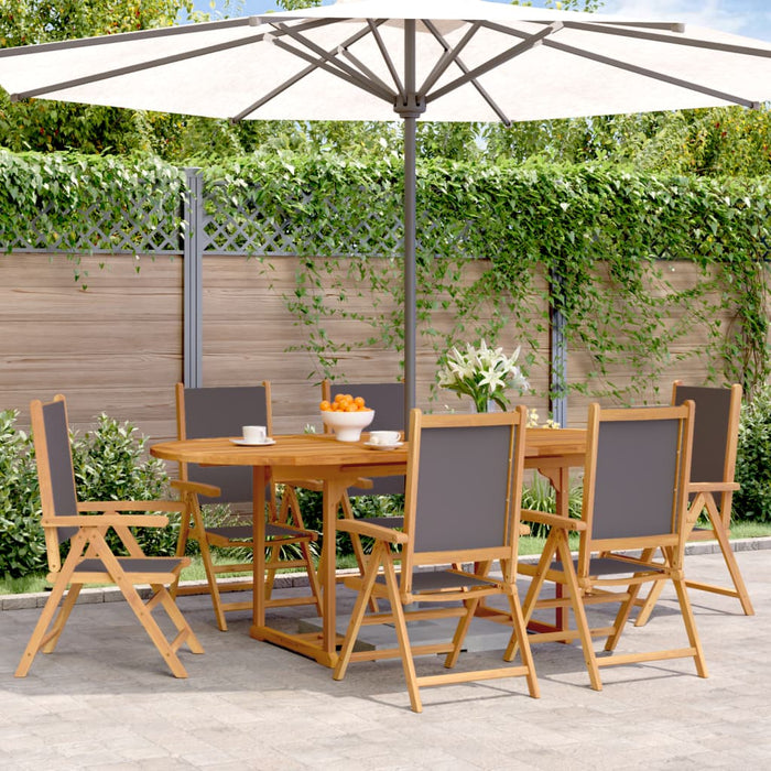 Set Pranzo da Giardino 7 pz Antracite Tessuto e Legno Massello 3281725