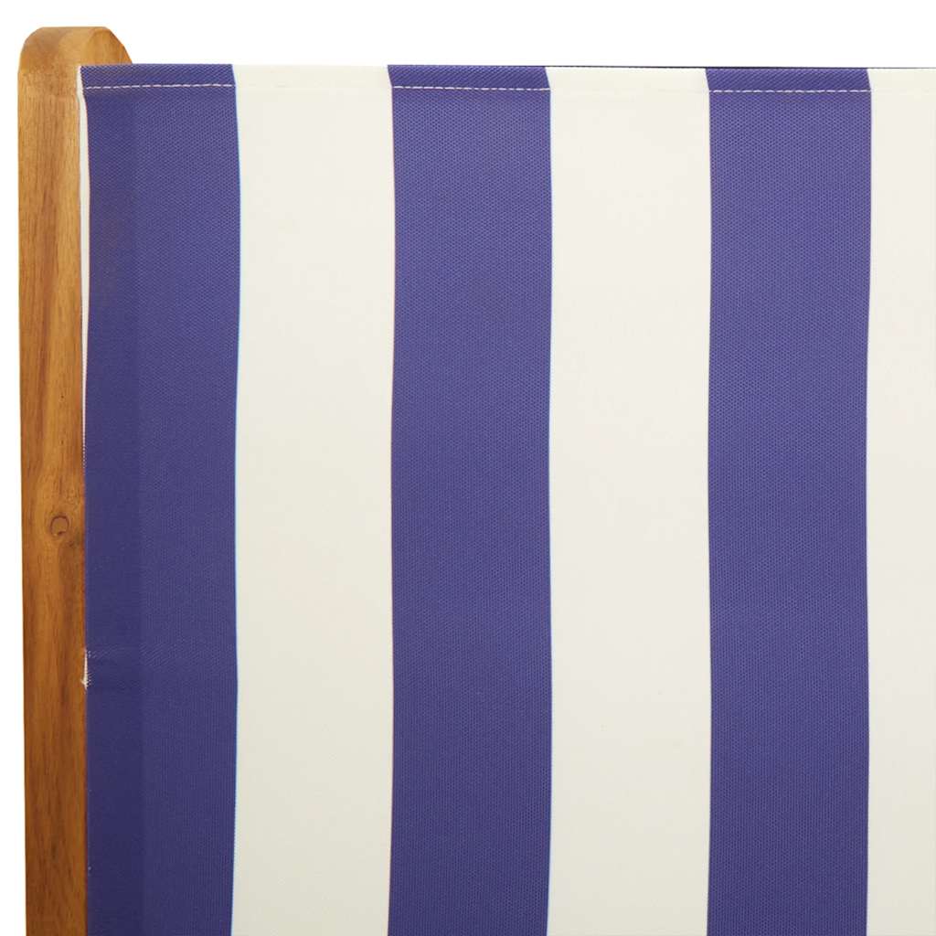 Set Pranzo Giardino 7pz Blu e Bianco Tessuto e Legno Massello 3281729