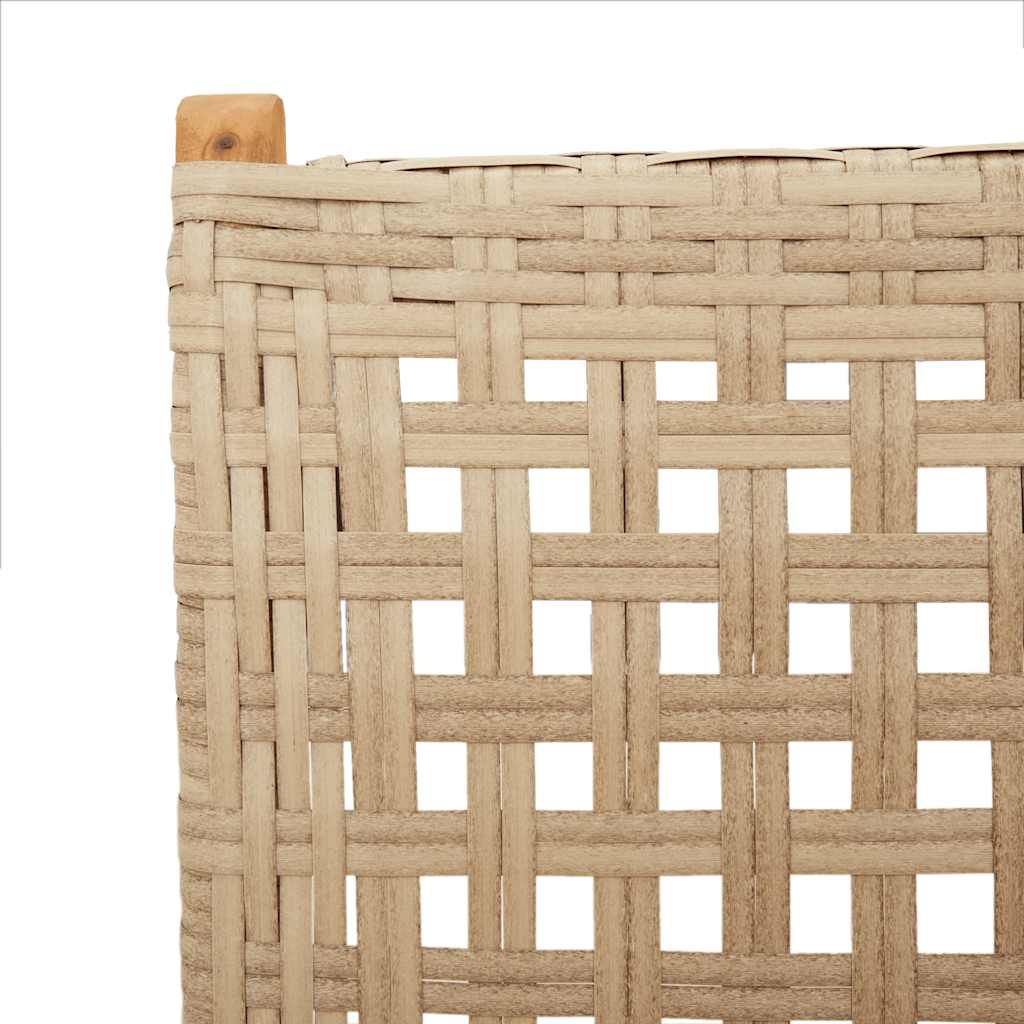Set Pranzo da Giardino 7 pz Beige Polyrattan e Legno Massello 3281732