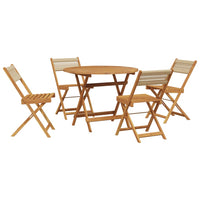 Set Pranzo da Giardino 5 pz Beige Polipropilene/ Legno Massello 3281771
