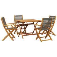 Set da Pranzo da Giardino 5 pz Polipropilene e Legno Massello 3281830