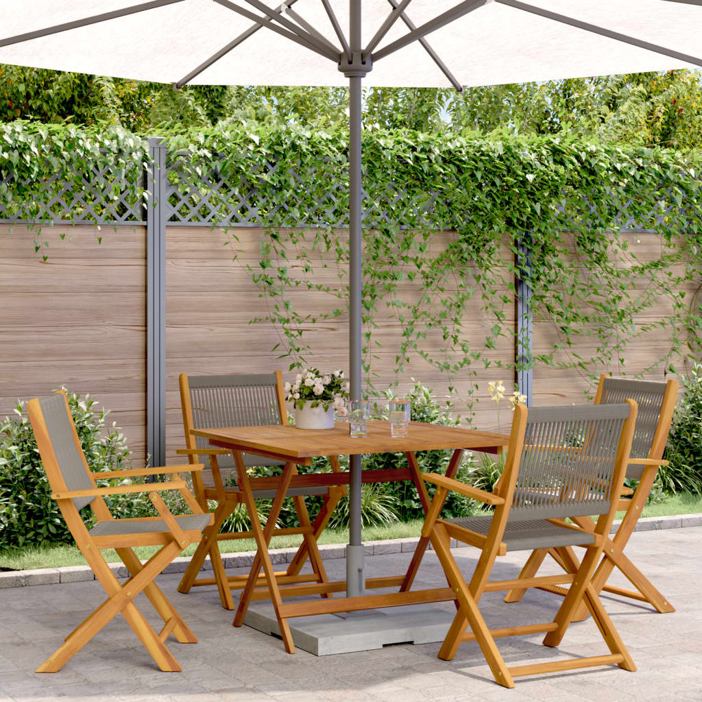 Set da Pranzo da Giardino 5 pz Polipropilene e Legno Massello 3281830