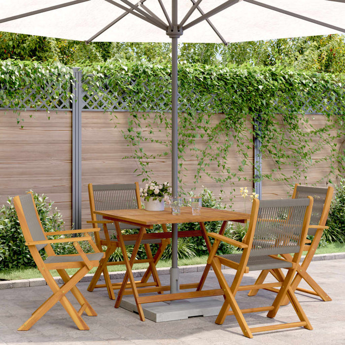 Set da Pranzo da Giardino 5 pz Polipropilene e Legno Massello 3281830