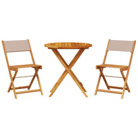 Set da Bistrot 3pz Tortora in Tessuto e Legno Massello 3281846